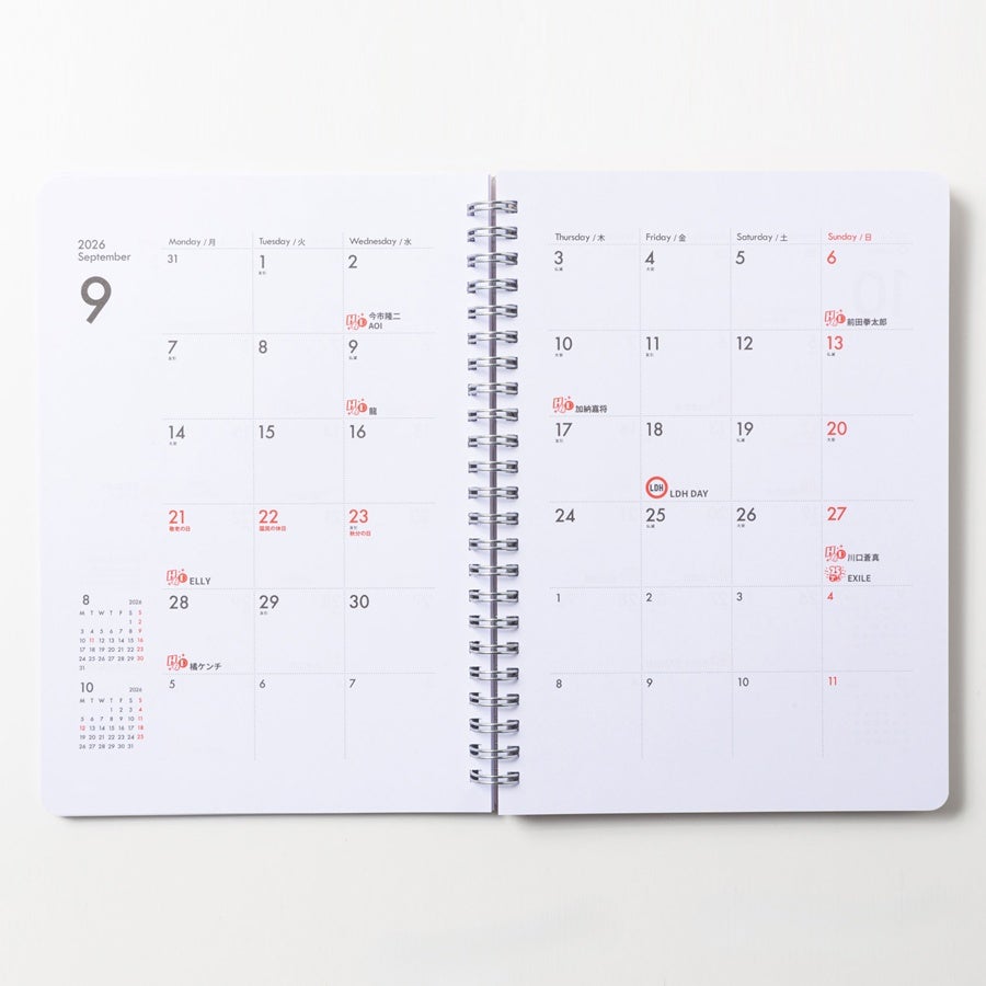 EXILE THE SECOND 2026 スケジュール帳 詳細画像 カラー共通 2
