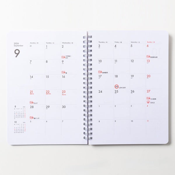 GENERATIONS 2026 スケジュール帳 詳細画像