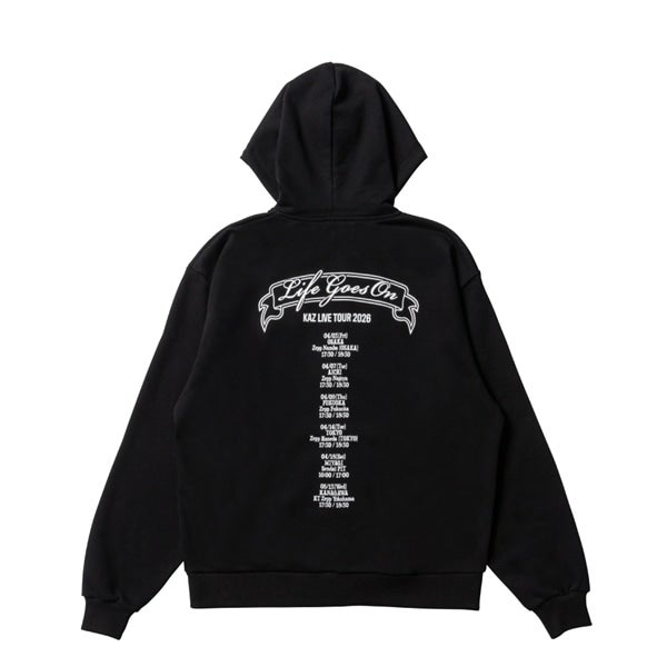 LIFE GOES ON ZIPパーカー/BLACK 詳細画像