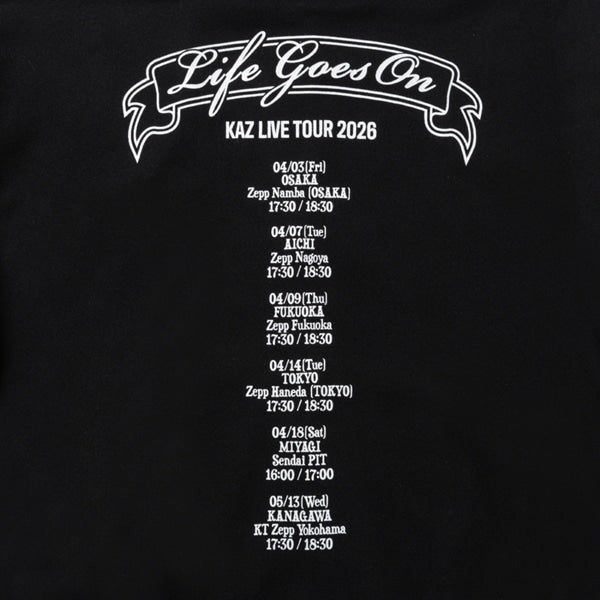 LIFE GOES ON ZIPパーカー/BLACK 詳細画像