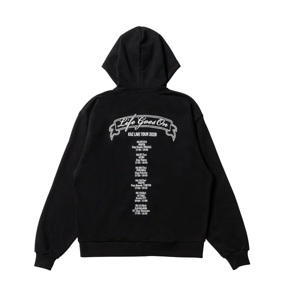 LIFE GOES ON ZIPパーカー/BLACK 詳細画像 カラー共通 1